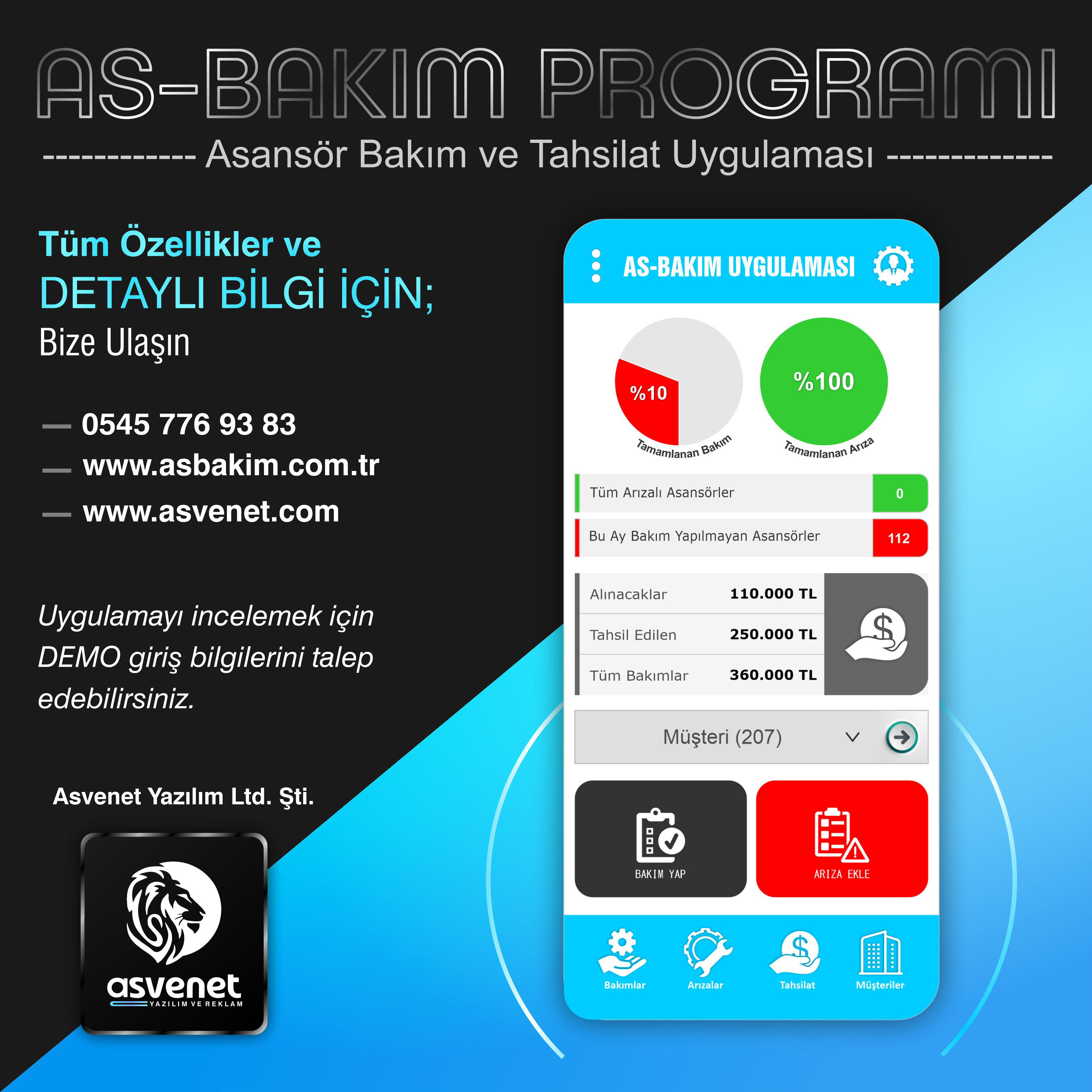 Asansör bakım takip programı iletişim
